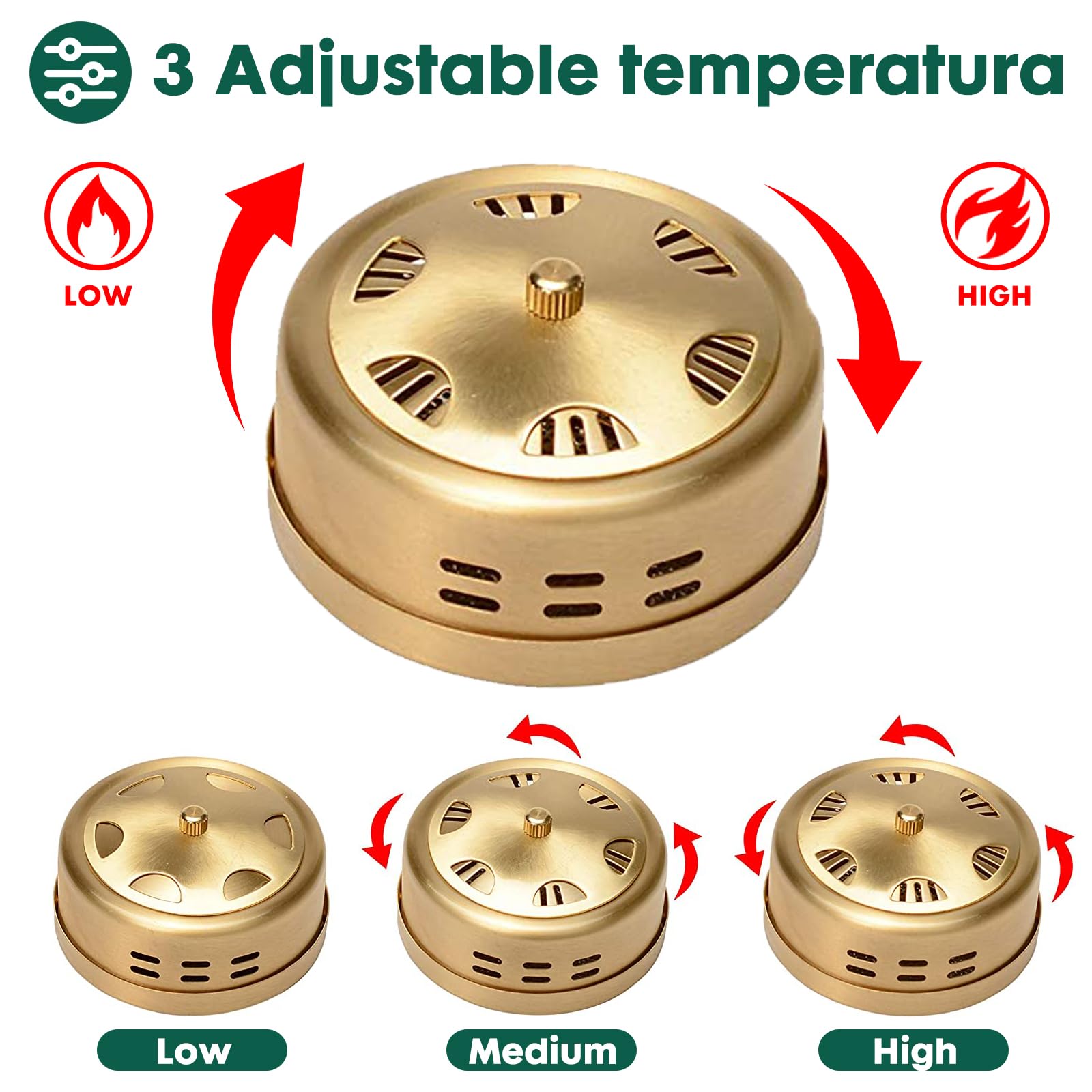 Smokeless Copper Moxa Box, Set of 3 Purifier Copper Tank Moxibustion Treatment Tool Portable Barelove uk supplements