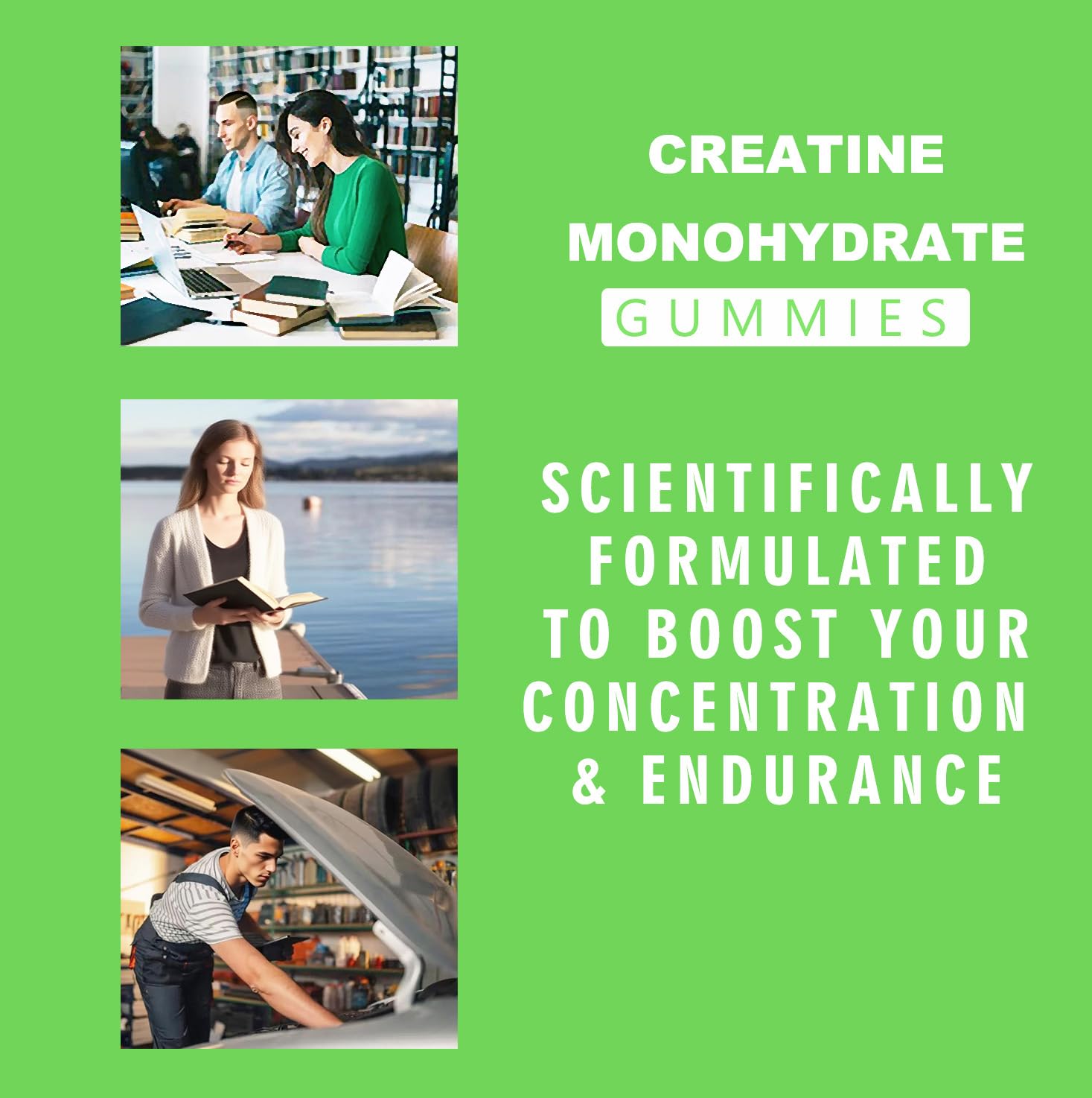 Riyuetian Creatine Monohydrate Gummies, Creatine for Men & Women, Chewable Creatine for Enhancing Focus and Endurance, 5g Creatine per Serving, Sugar-Free, 60 Count Riyuetian uk supplements