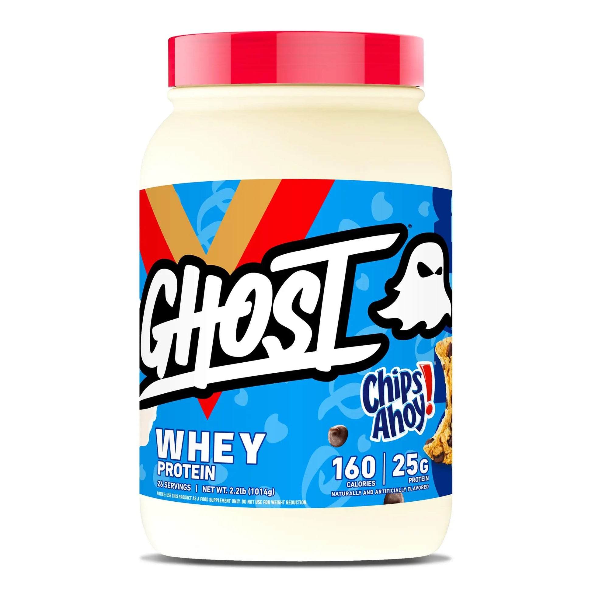 GHOST Whey Protein Powder, Chips Ahoy! - 2LB, 25G of Protein - Whey Protein Blend - ­Post Workout Fitness & Nutrition Shakes, Smoothies, Baking & Cooking - Cookie Pieces Inside GHOST uk supplements