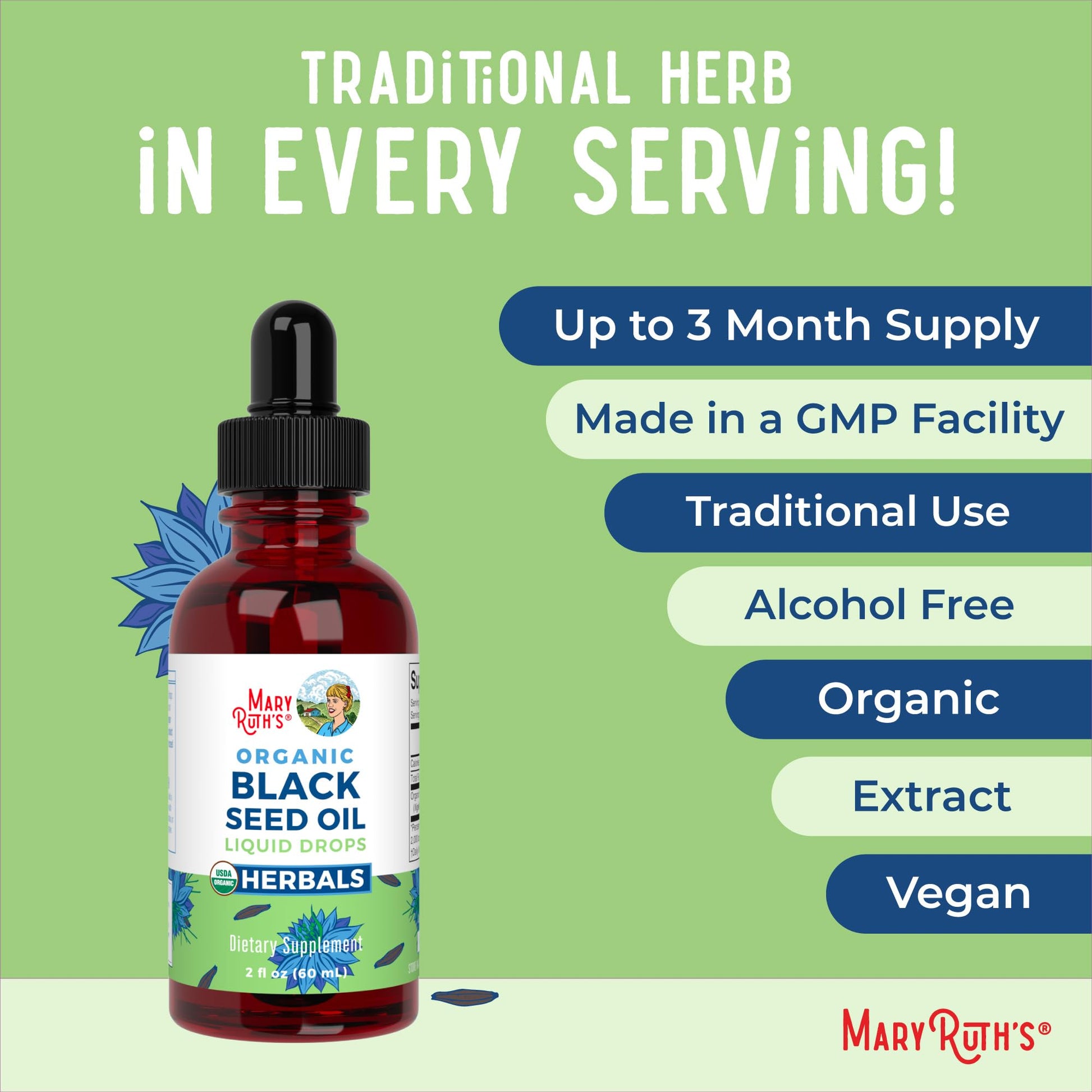 MaryRuth Organics Black Seed Oil Liquid Drops Cold Pressed | 3 Month Supply | USDA Organic Black Cumin Seed Oil | Immune Support | Respiratory Health | Sugar&Gluten Free | Vegan | Non-GMO | 2 Fl Oz MARYRUTH'S uk supplements