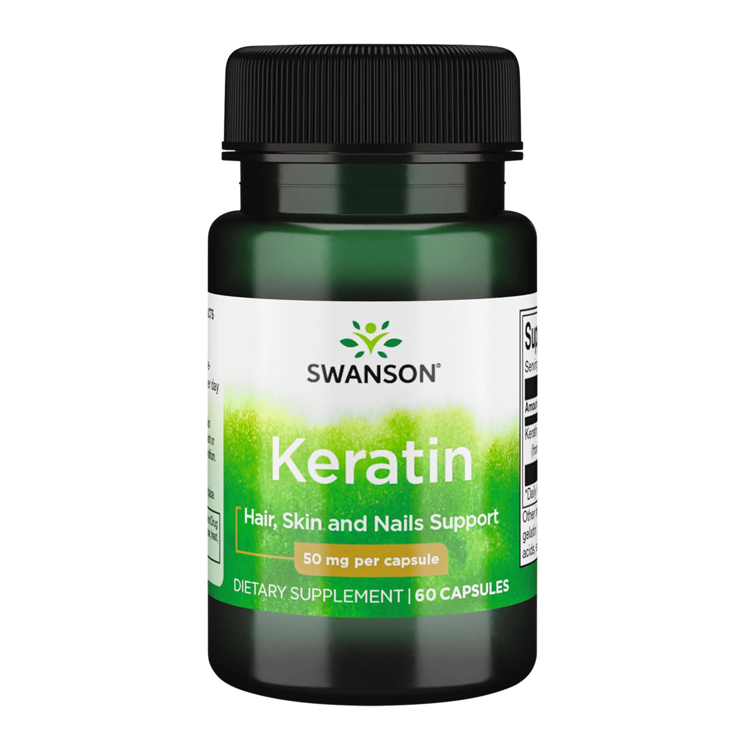 Swanson Keratin (from Tibetan Wool) - Natural Supplement Promoting Healthy Joints, Hair, Skin & Nails - Helps Nourish Healthy Connective Tissues - (60 Capsules, 50mg Each) Swanson uk supplements