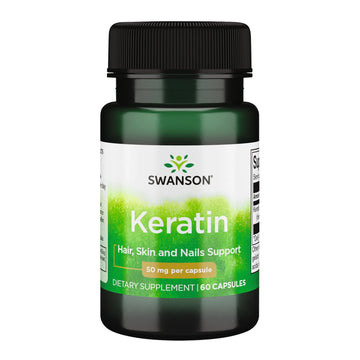 Swanson Keratin (from Tibetan Wool) - Natural Supplement Promoting Healthy Joints, Hair, Skin & Nails - Helps Nourish Healthy Connective Tissues - (60 Capsules, 50mg Each) Swanson uk supplements