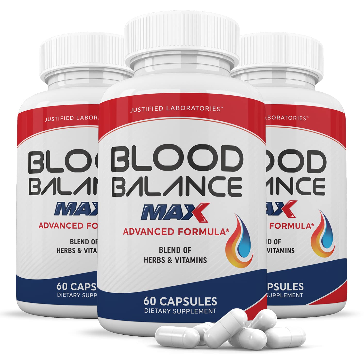Justified Laboratories (3 Pack) Blood Balance Max 1295MG Supplement Pills 180 Capsules Justified Laboratories uk supplements