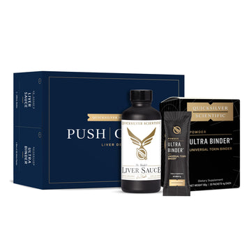 Quicksilver Scientific PushCatch Liver Detox Cleanse - 2 Piece Kit with Ultra Binder (Packets) & Liver Sauce (Liver Support Supplement with Milk Thistle Extract) to Support GI Detox & Toxin Binding Quicksilver Scientific uk supplements