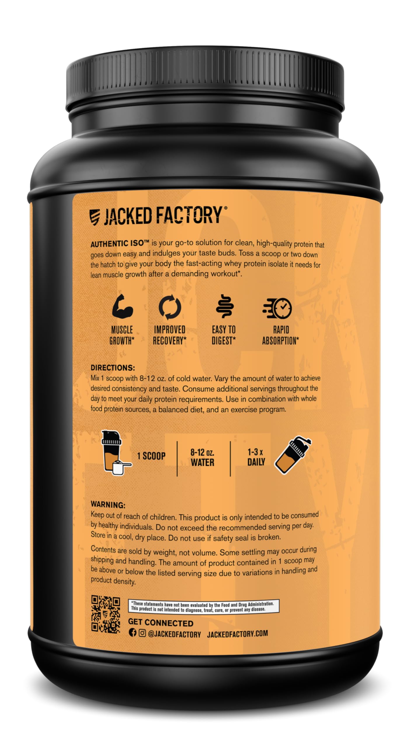 Jacked Factory Authentic ISO Grass Fed Whey Protein Isolate Powder - Low Carb, Non-GMO Muscle Building Protein w/No Fillers, Post Workout Recovery, Chocolate Peanut Butter - 25 Servings Jacked Factory uk supplements