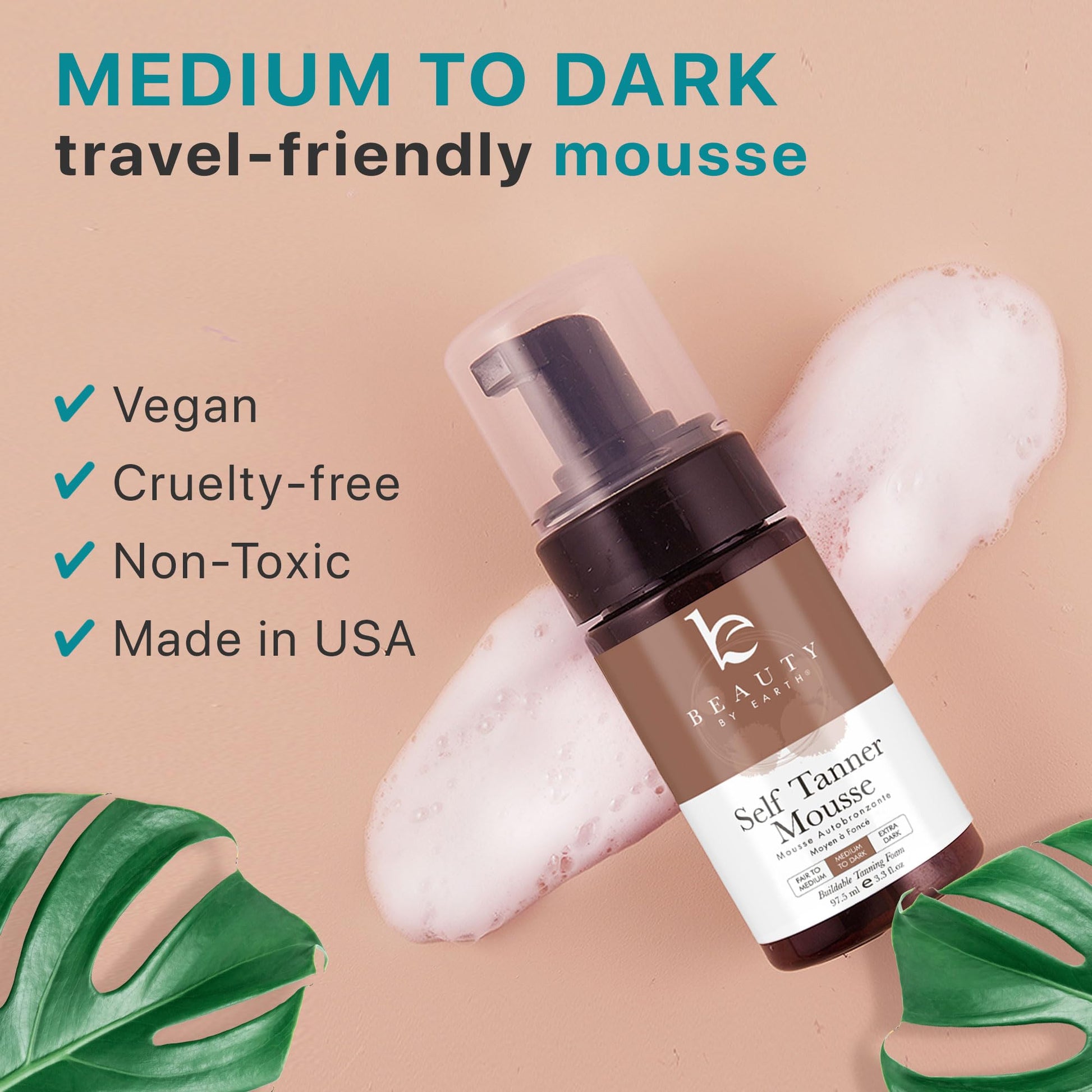 Self Tanner Tanning Mousse Kit - USA Made with Natural & Organic Ingredients Beauty by Earth uk supplements