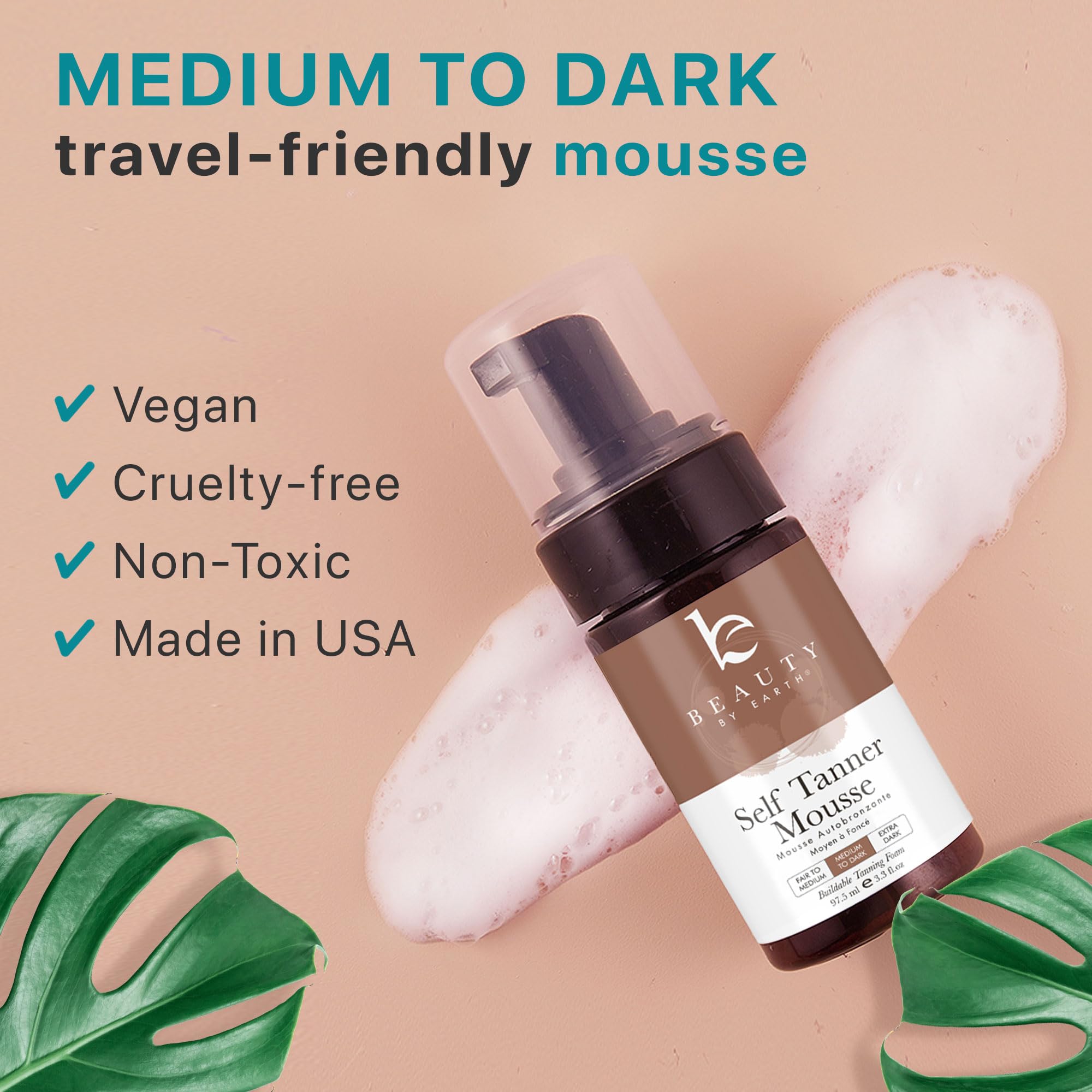 Self Tanner Tanning Mousse Kit - USA Made with Natural & Organic Ingredients Beauty by Earth uk supplements