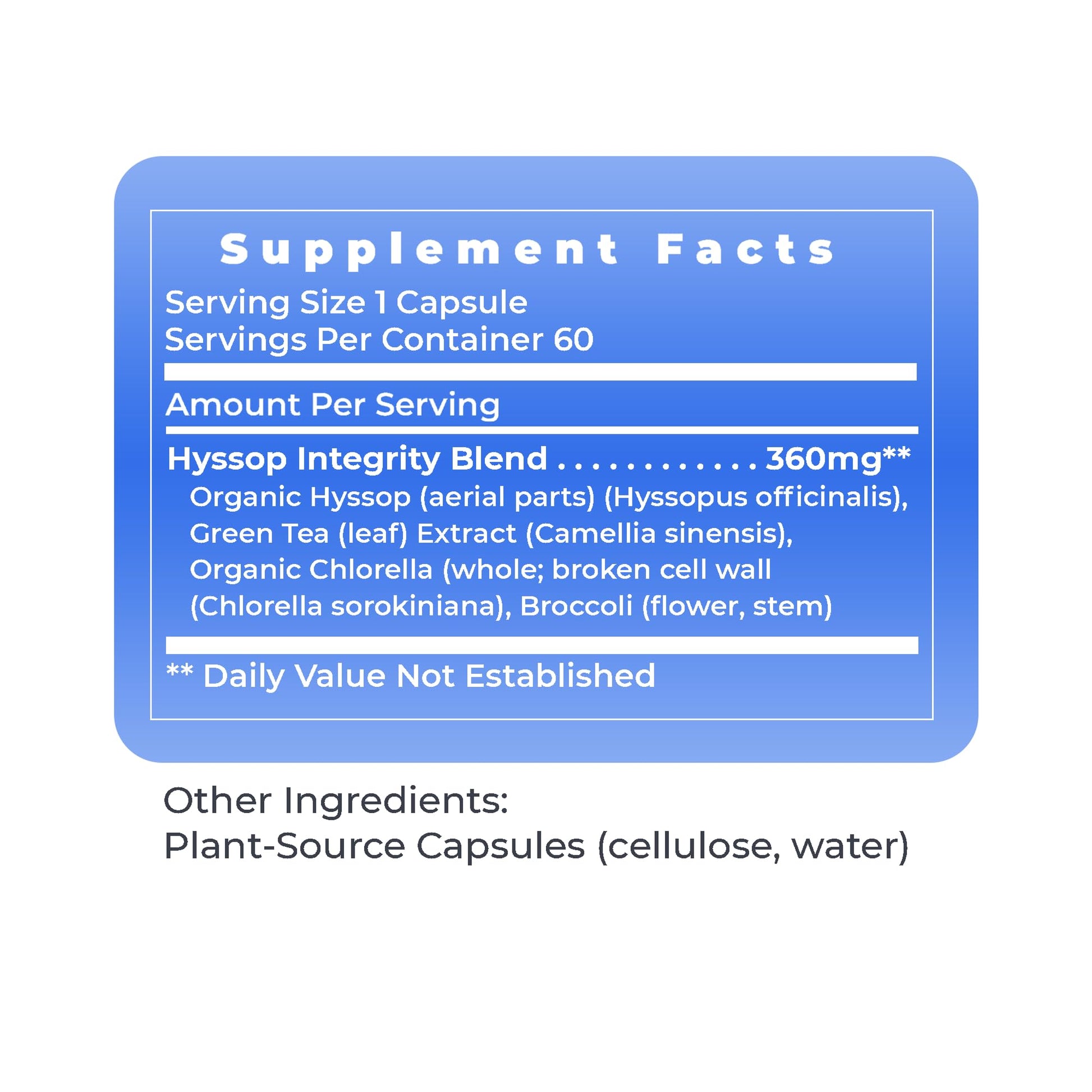 Premier Research Labs Hyssinol - Hyssop Herb, Hyssop Capsules, Wellness Pills with Organic Hyssop Dry Herb, Dietary Supplement with Green Tea, Antioxidant Support - 60 Vegetarian Capsules Premier Research Labs uk supplements