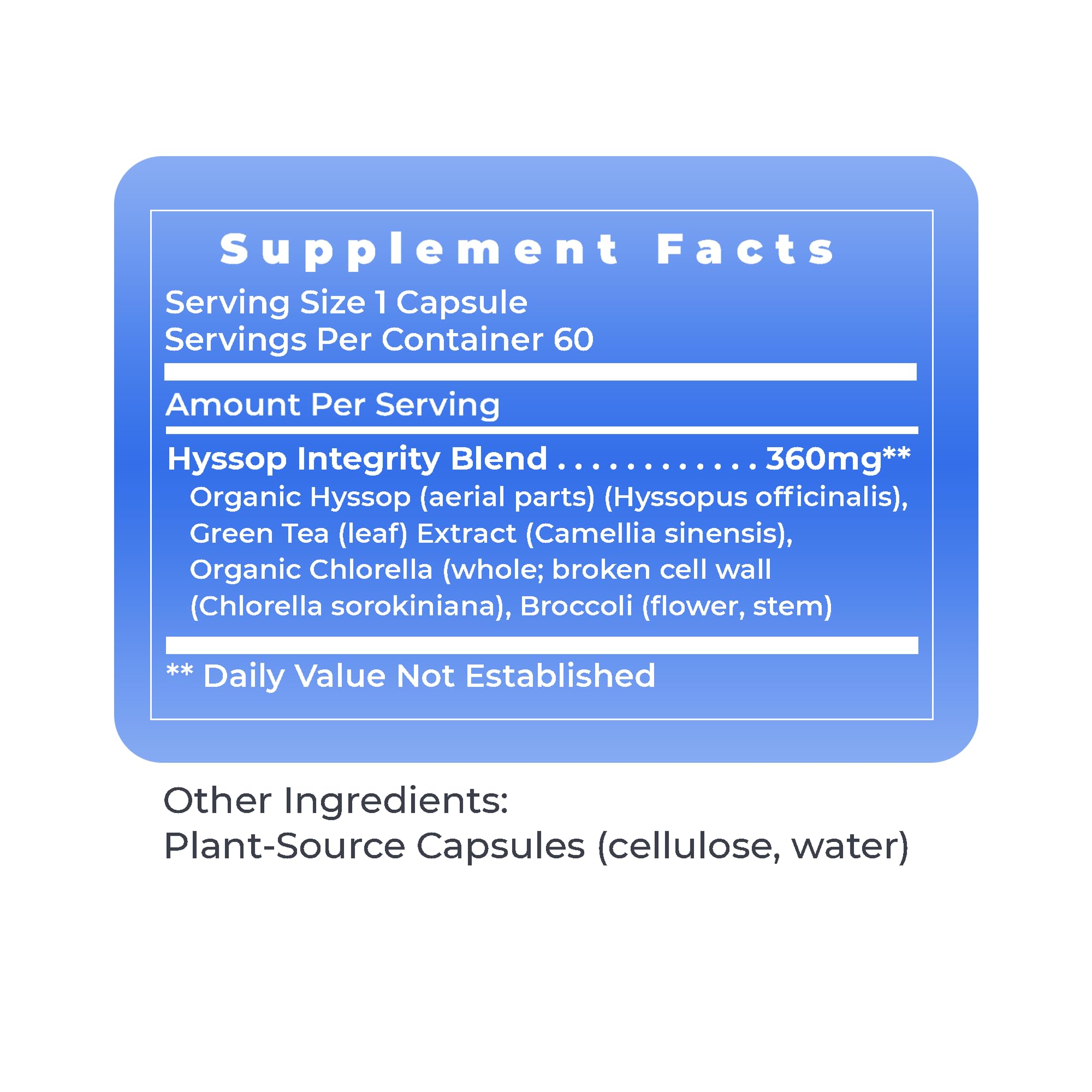 Premier Research Labs Hyssinol - Hyssop Herb, Hyssop Capsules, Wellness Pills with Organic Hyssop Dry Herb, Dietary Supplement with Green Tea, Antioxidant Support - 60 Vegetarian Capsules Premier Research Labs uk supplements