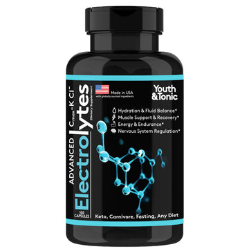 Complete Electrolyte Supplement Pills High Absorption | Cmax Potassium Chloride Magnesium Sodium Calcium Zinc | Boost Endurance Muscle Recovery Mental Focus | Salt Electrolytes Tablets | Keto Friendly Youth & Tonic uk supplements