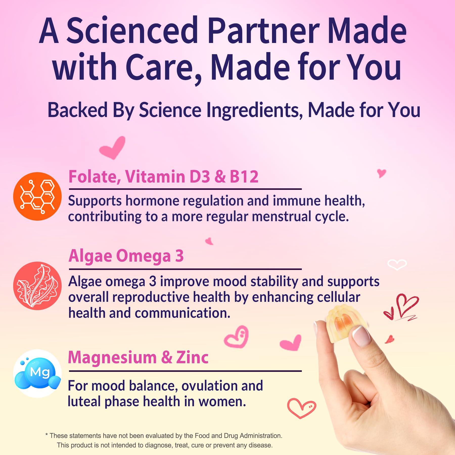 Myo-Inositol & D-Chiro Inositol, Hormone Balance for Women | Sugar Free Inositol Gummies w/Omega 3, MTHF Folate, Vitamin D3, B12, Magnesium & Zinc for Ovarian Health, Ideal 40:1 Ratio, Vegan, 60 Cts NEVISS uk supplements