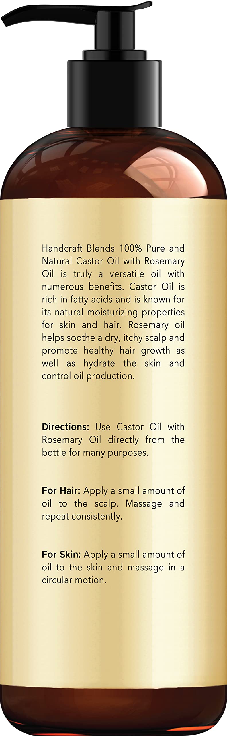Handcraft Blends Castor Oil with Rosemary Oil for Hair Growth, Eyelashes, Eyebrows Handcraft Blends uk supplements