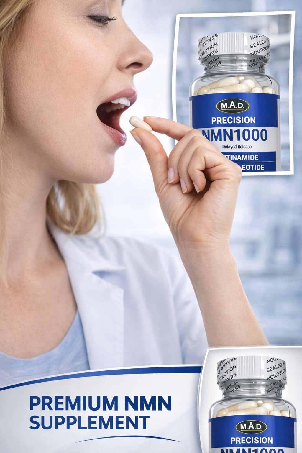 Precision NMN1000-1000 mg per Serving, 90 Capsules, 45 Grams Total Delayed Release Vegetarian Capsule, Nicotinamide Mononucleotide Generic uk supplements