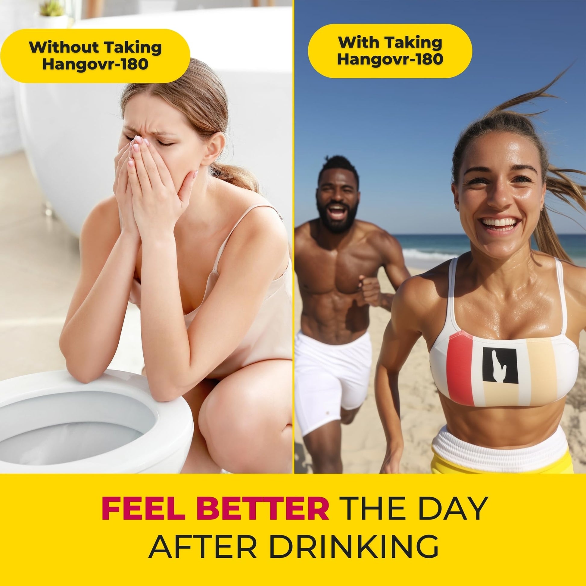 Hangovr 180 Tri-Power Before Drinking Defense 4 Pack - Support Liver & Brain Health, Feel Fresher & Better Energy - - Take Before Drinking for Relief, 3 Capsules per Pouch HANGOVR-180 uk supplements