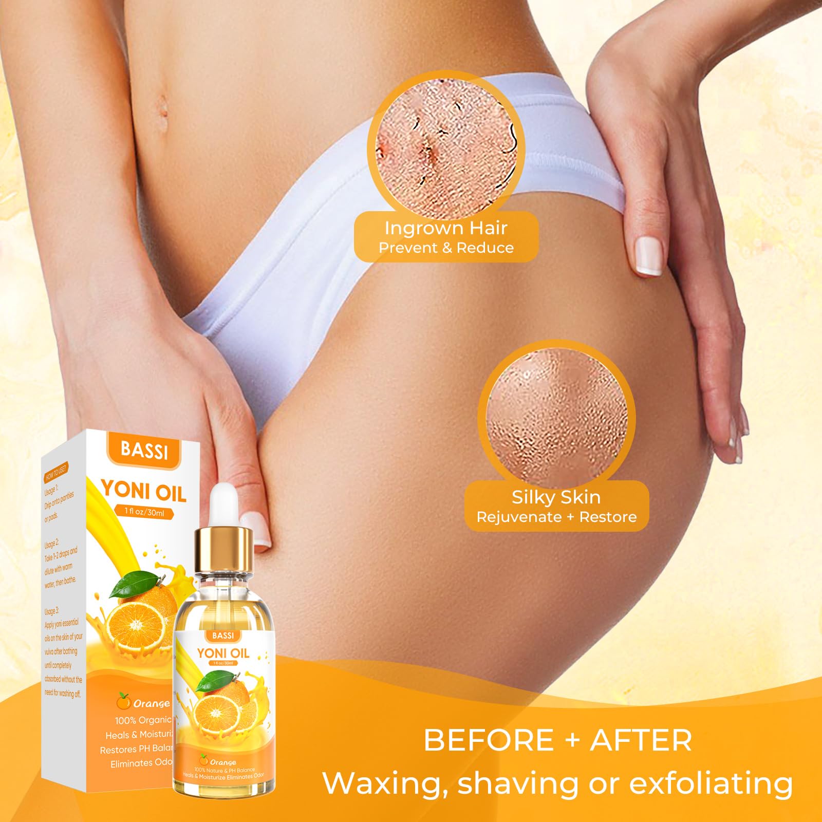 BASSI 2PCS Yoni Oil Organic Feminine Oil Vaginal Moisturizer - Ph Balance for Women - Feminine Deodorant BASSI uk supplements