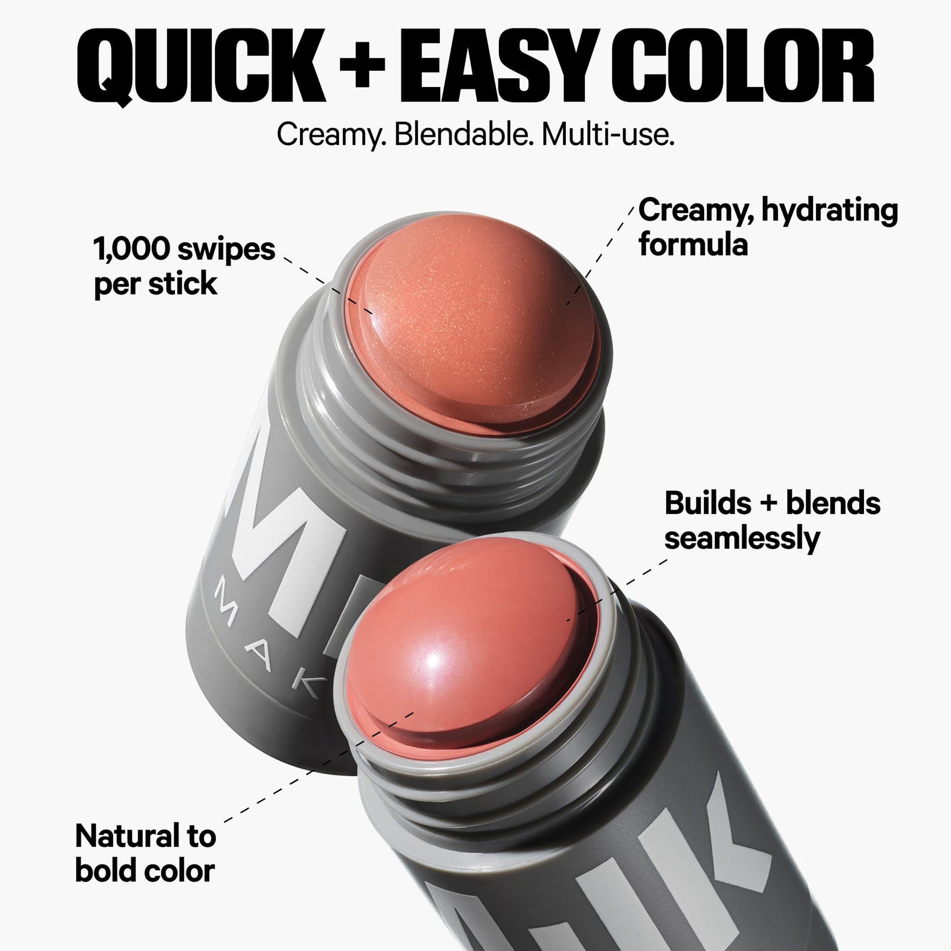 Milk Makeup Lip + Cheek Stick – Buildable Cream Blush + Lip Color w/Hydrating Mango Butter + Avocado Oil for a Natural Flush – Long-Lasting, Multiuse, Vegan Formula – Werk (Dusty Rose), 0.21 oz Milk Makeup uk supplements