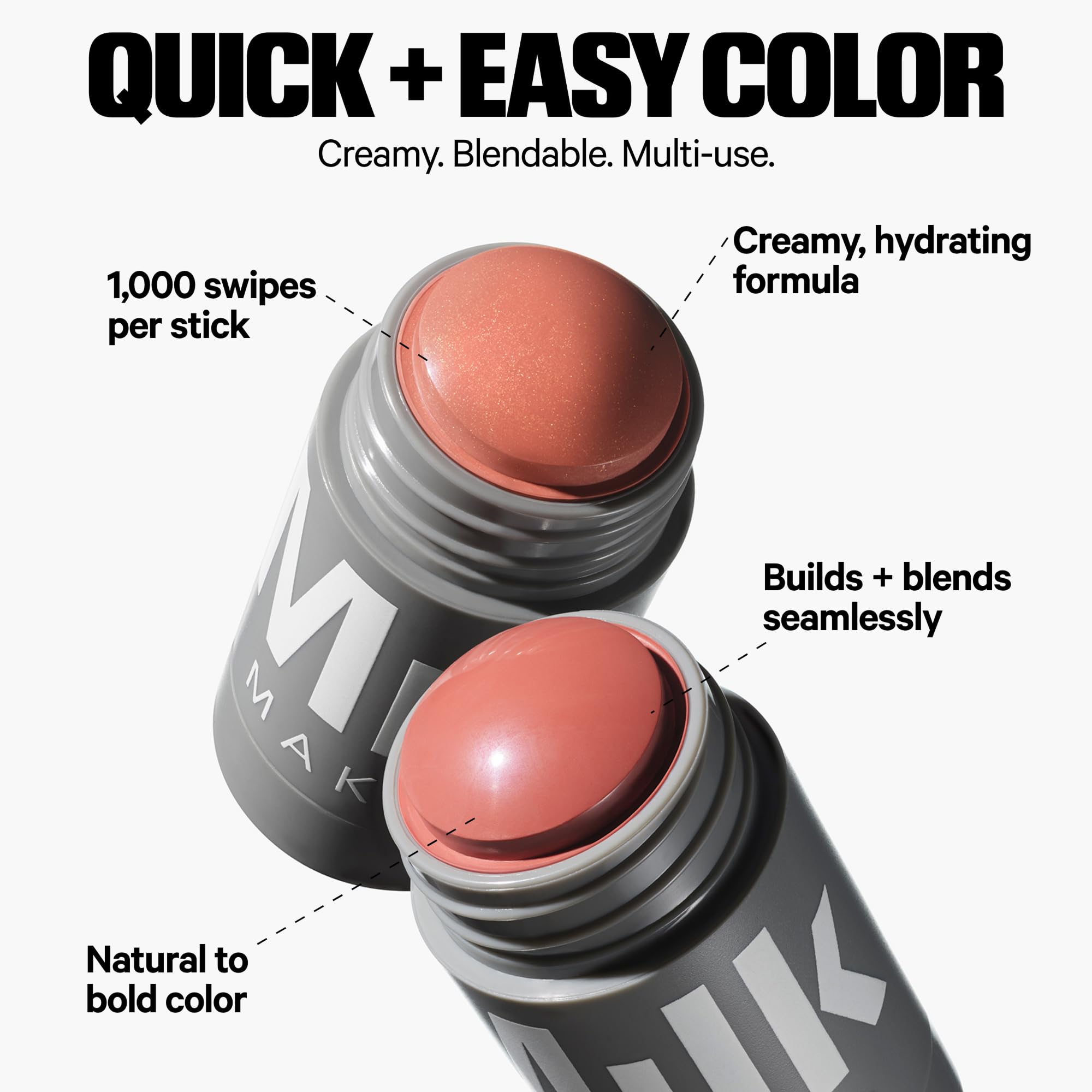 Milk Makeup Lip + Cheek Stick – Buildable Cream Blush + Lip Color w/Hydrating Mango Butter + Avocado Oil for a Natural Flush – Long-Lasting, Multiuse, Vegan Formula – Werk (Dusty Rose), 0.21 oz Milk Makeup uk supplements