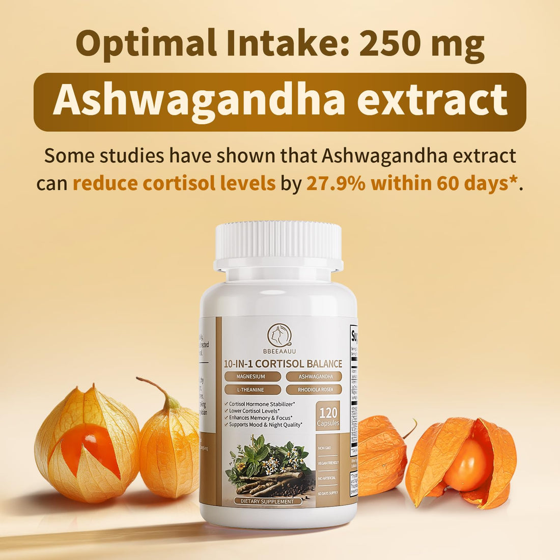 2 Pack Cortisol Supplements for Women & Men - 10-in-1 Cortisol Reducer Manager Detox with Ashwagandha, Magnesium - Lower High Cortisol Levels, Relaxation & Night Support, Non-GMO, 120 Capsules BBEEAAUU uk supplements