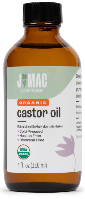 J MAC BOTANICALS Organic Castor Oil Cold Pressed (Glass Bottle, 4 oz ) J MAC BOTANICALS uk supplements