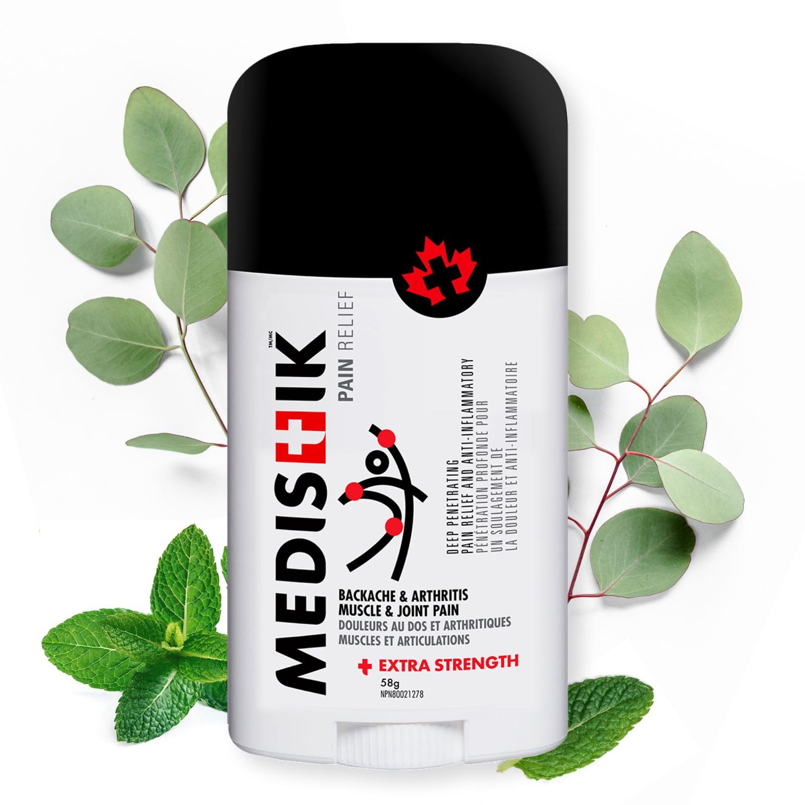 Medistik Extra Strength Pain Relief Stick. Long Lasting Topical Pain Reliever for Backache, Muscle & Joint Pain, 58g (One Pack) Medistik uk supplements