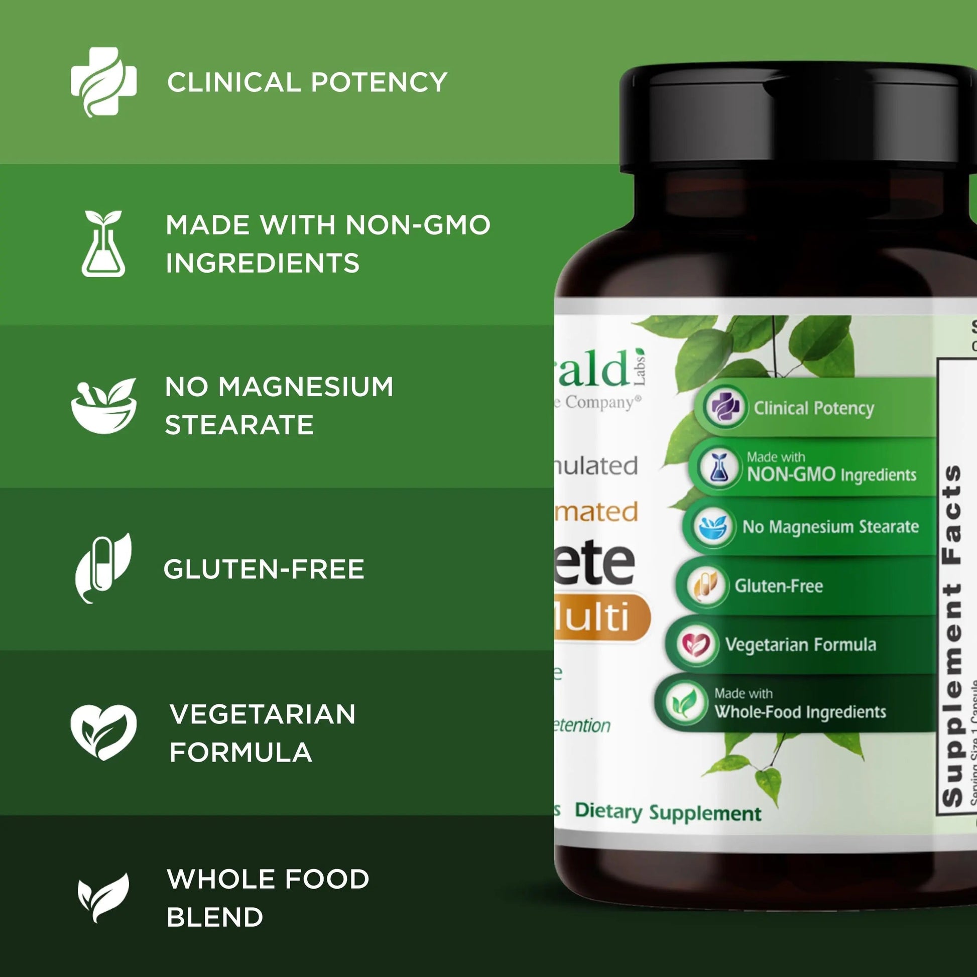 EMERALD LABS Complete 1-Daily Multi - Complete Multivitamin for Men & Women with Vitamin C, Methylated Folate, Whole-Food Blend EMERALD LABS uk supplements