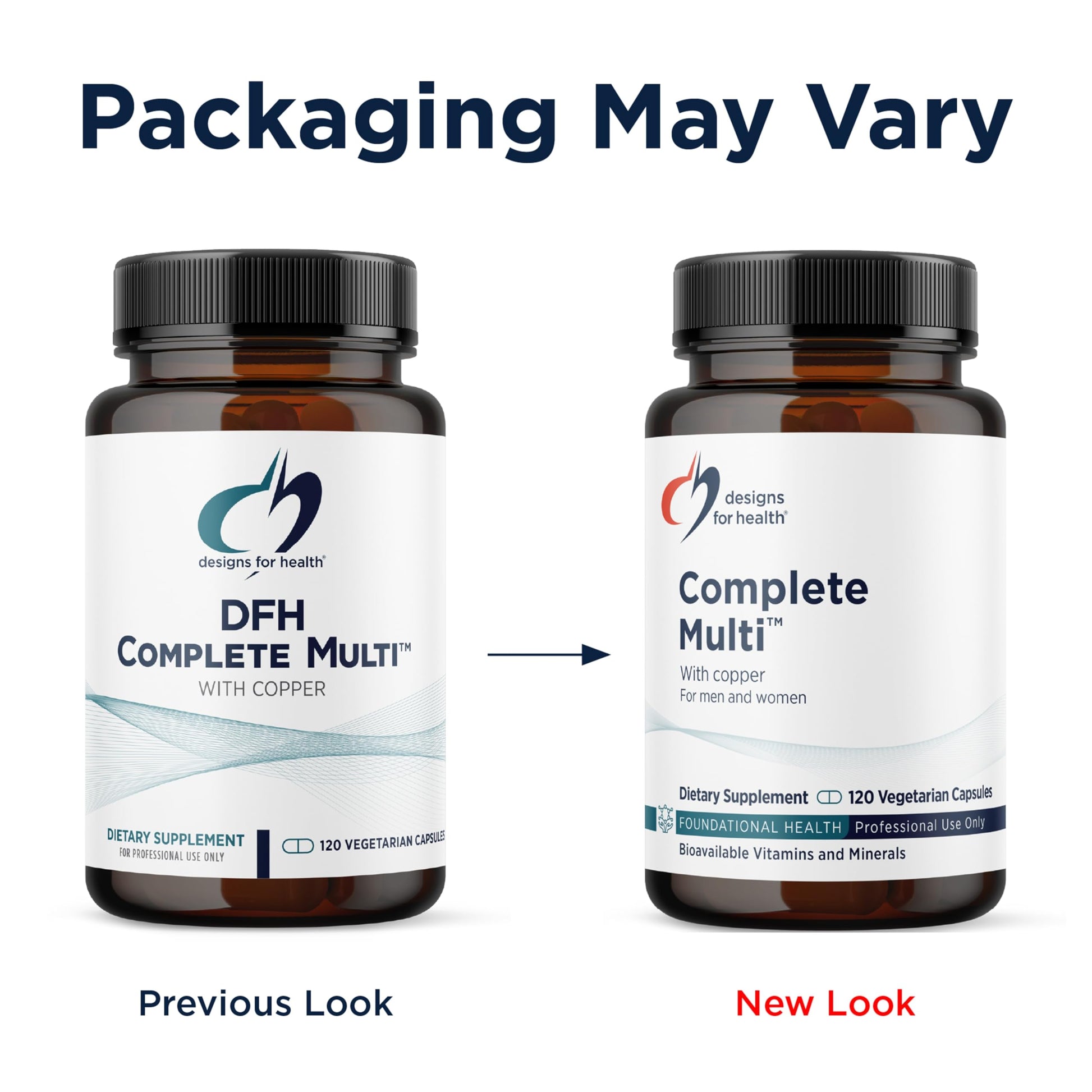 Designs for Health DFH Complete Multi with Copper - Comprehensive Multi Vitamin + Mineral Supplement with Folate, 1000 IU Vitamin D, Immune Support Vitamins - Multivitamin with No Iron (120 Capsules) Designs for Health uk supplements