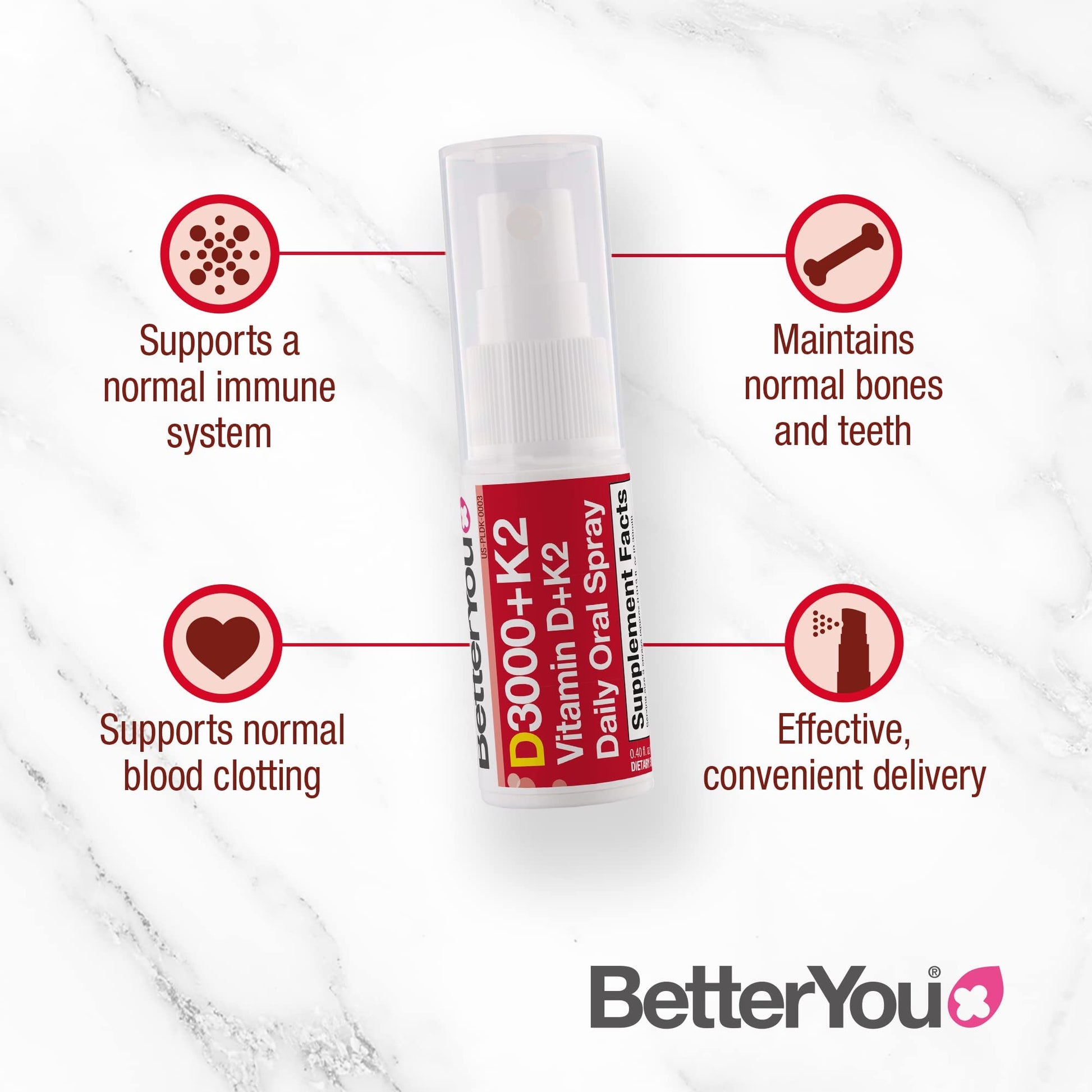 BetterYou D3000 + Vitamin D + K2 Spray 12ml BetterYou uk supplements