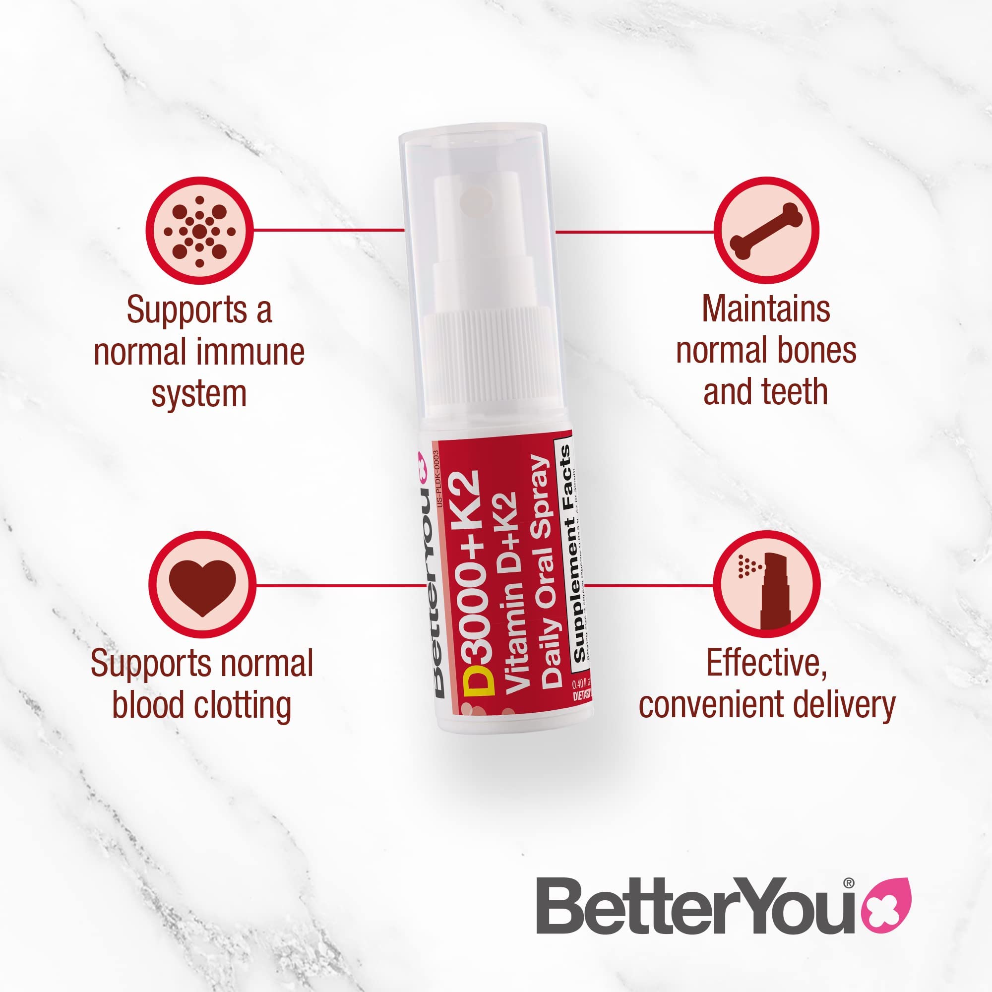 BetterYou D3000 + Vitamin D + K2 Spray 12ml BetterYou uk supplements
