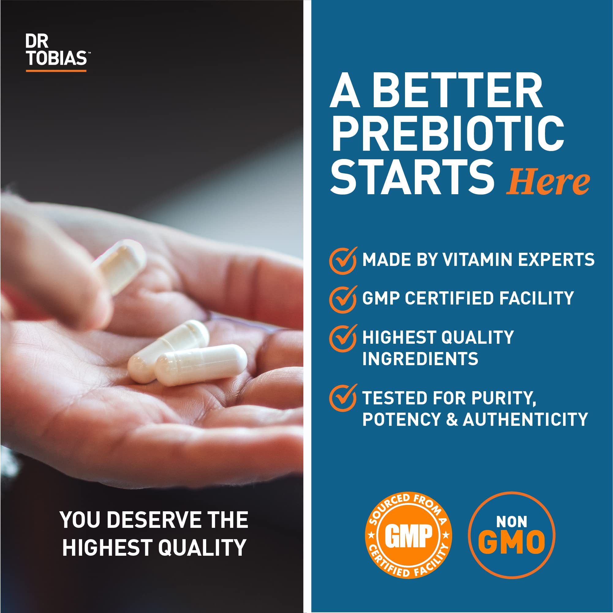 Dr. Tobias Prebiotics, Supports Digestion & Gut Health, Feed Good Probiotic Bacteria Dr. Tobias uk supplements