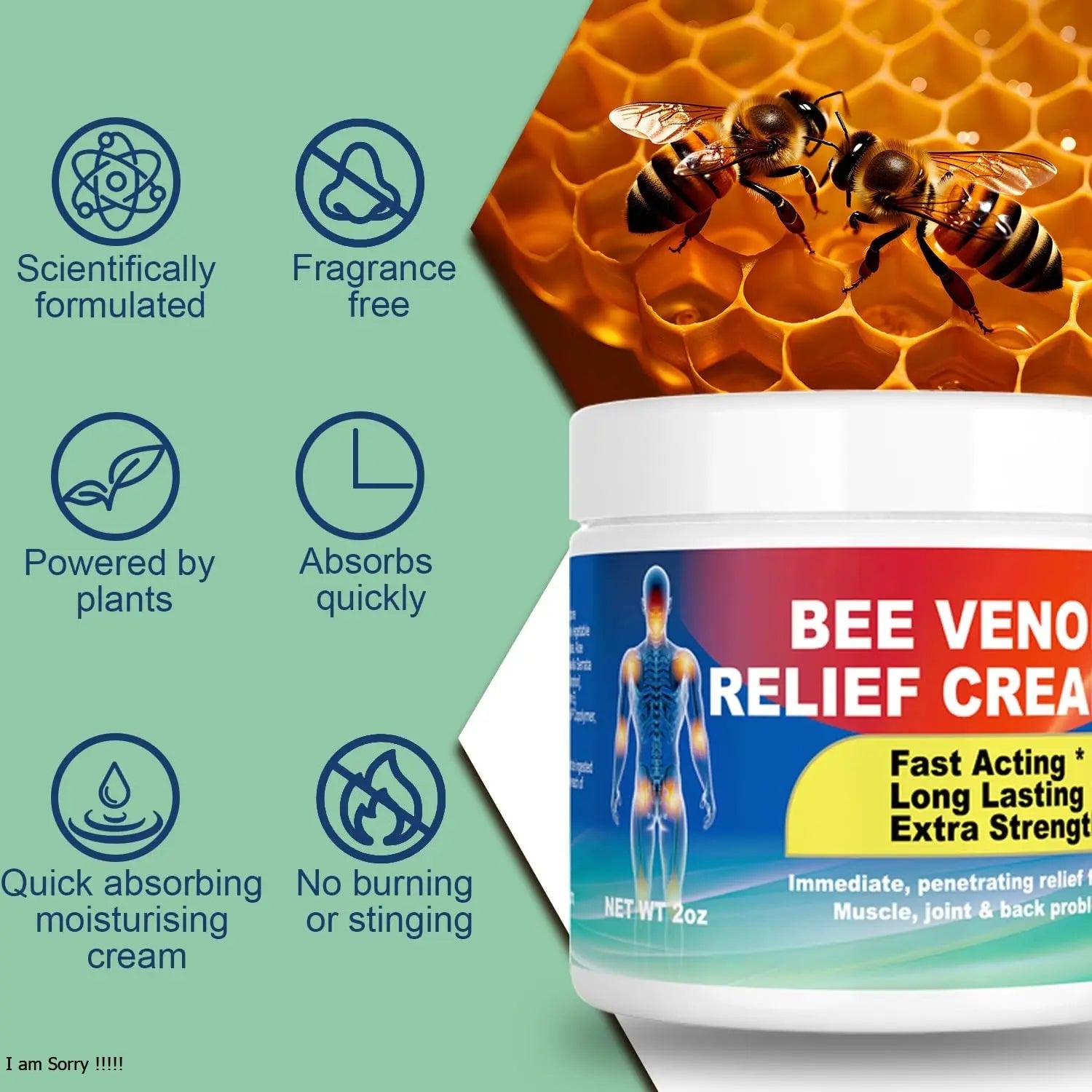 DUBOONAIO Bee Venom Joint Muscle Bone Cream, High Strength Fast Acting, Help for Back, Neck, Hand, Feet, Knee, Muscle, Shoulder, Wrist, Elbow, Hip, Nerve, Ankle, Foot Discomfort DUBOONAIO uk supplements