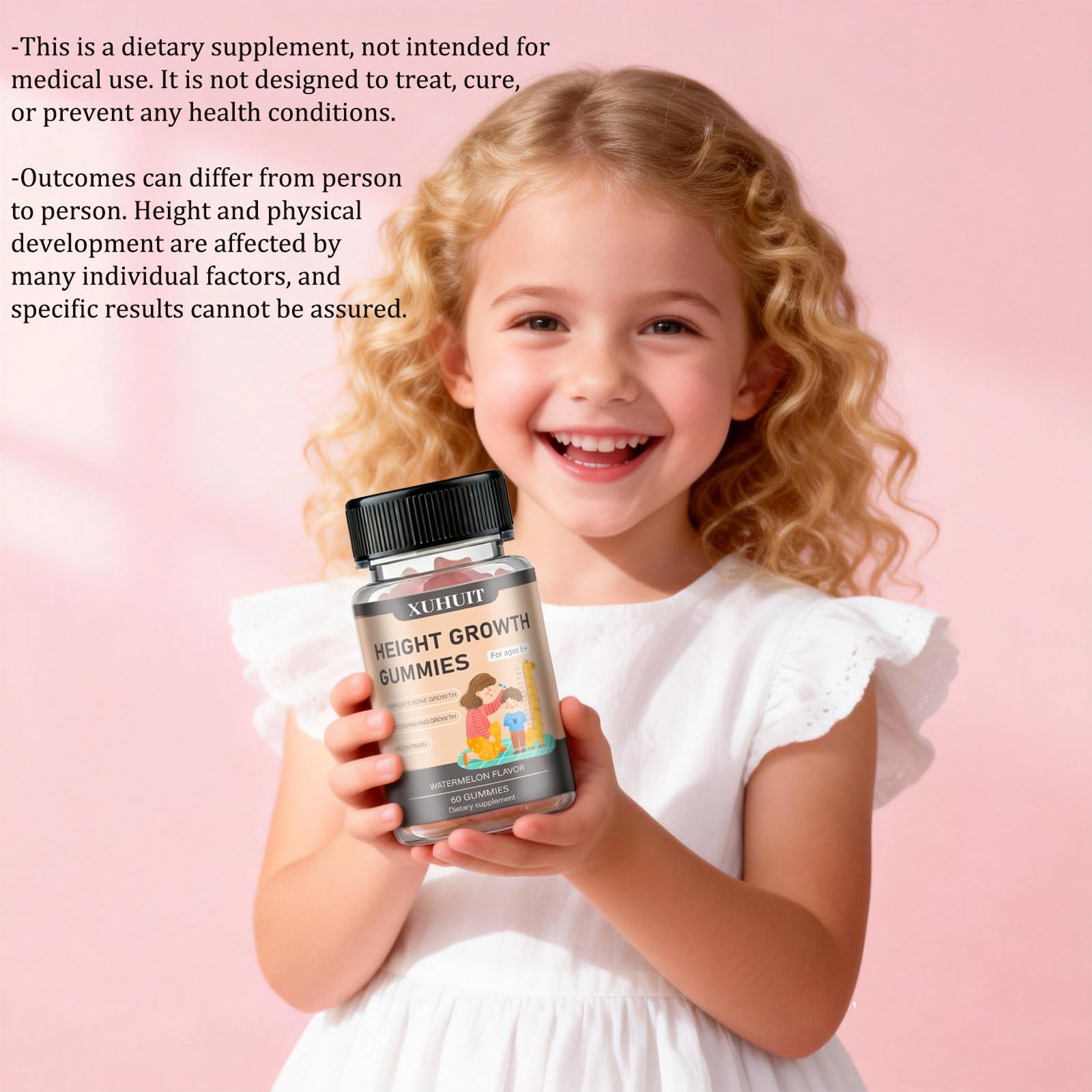 ZYGCDZ Growth Gummies for Kids & Teens - Natural Height Support with Vitamin D3, K2, Calcium & Ashwagandha - Bone Strength Supplement for Picky Eaters Ages 5+ (Watermelon Flavor) (1) ZYGCDZ uk supplements