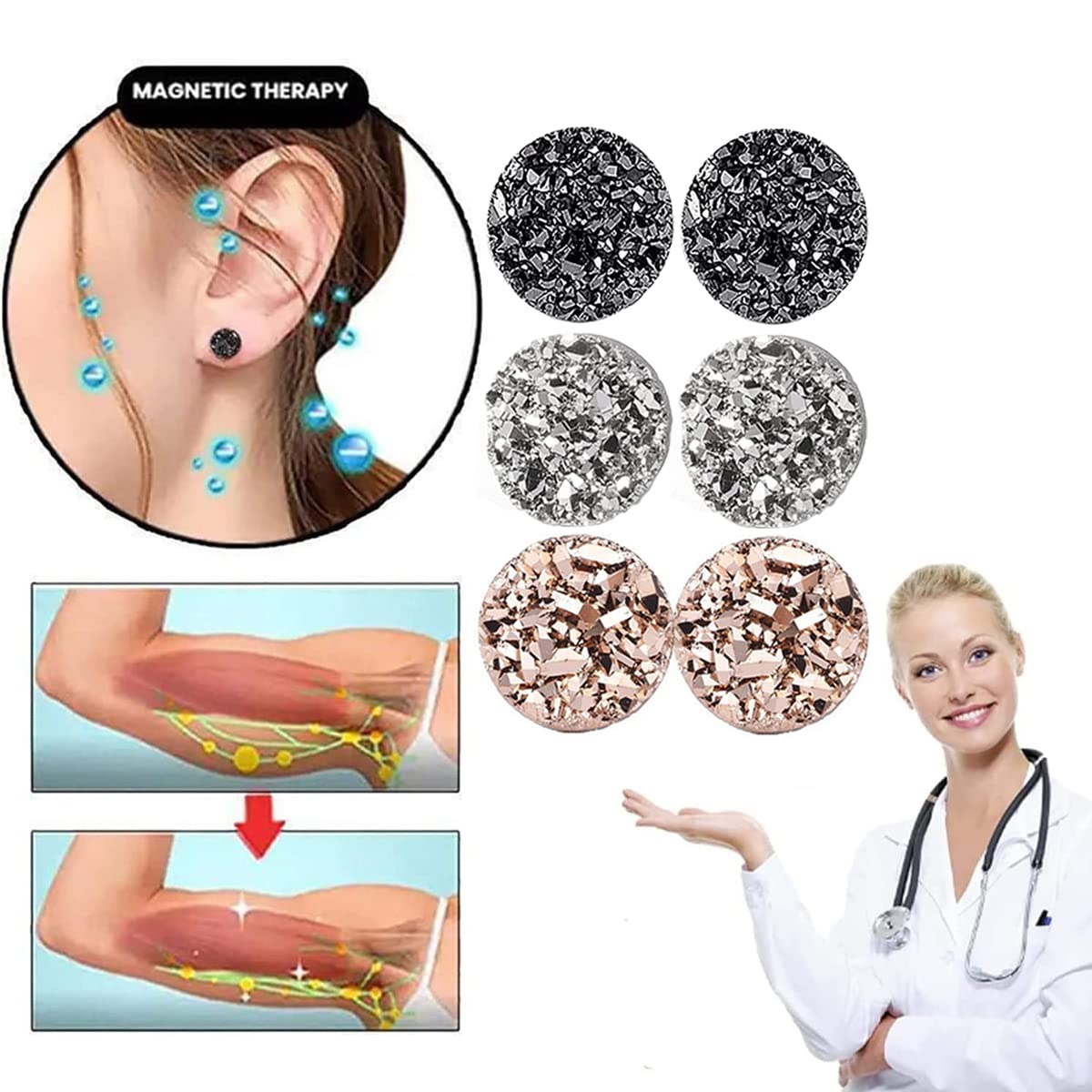 Ear Allure Magnetic Earrings, EarAllure Magnetic Earrings, Non Piercing Magnetic Acupressure vfjiki uk supplements