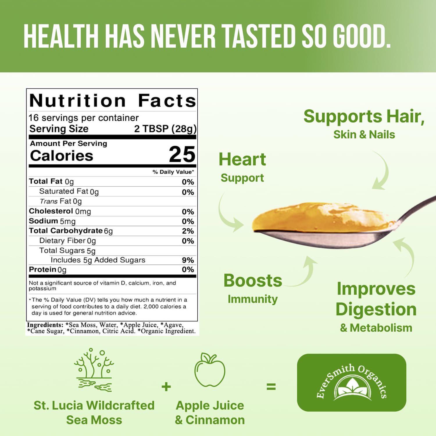 EverSmith Organics - Wildcrafted Irish Sea Moss Gel | Made in USA | Rich in Vitamins EverSmith Organics uk supplements