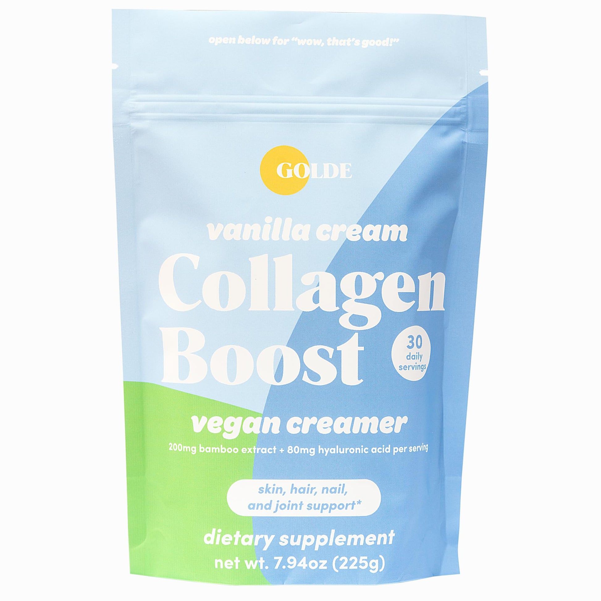 GOLDE - Collagen Boost Vegan Creamer - Vanilla Cream - Plant Based Collagen Supplement w/Hyaluronic Acid, Biotin, & Bamboo Extract - Supports Hair, Skin, & Nail Health - 30 Servings GOLDE uk supplements