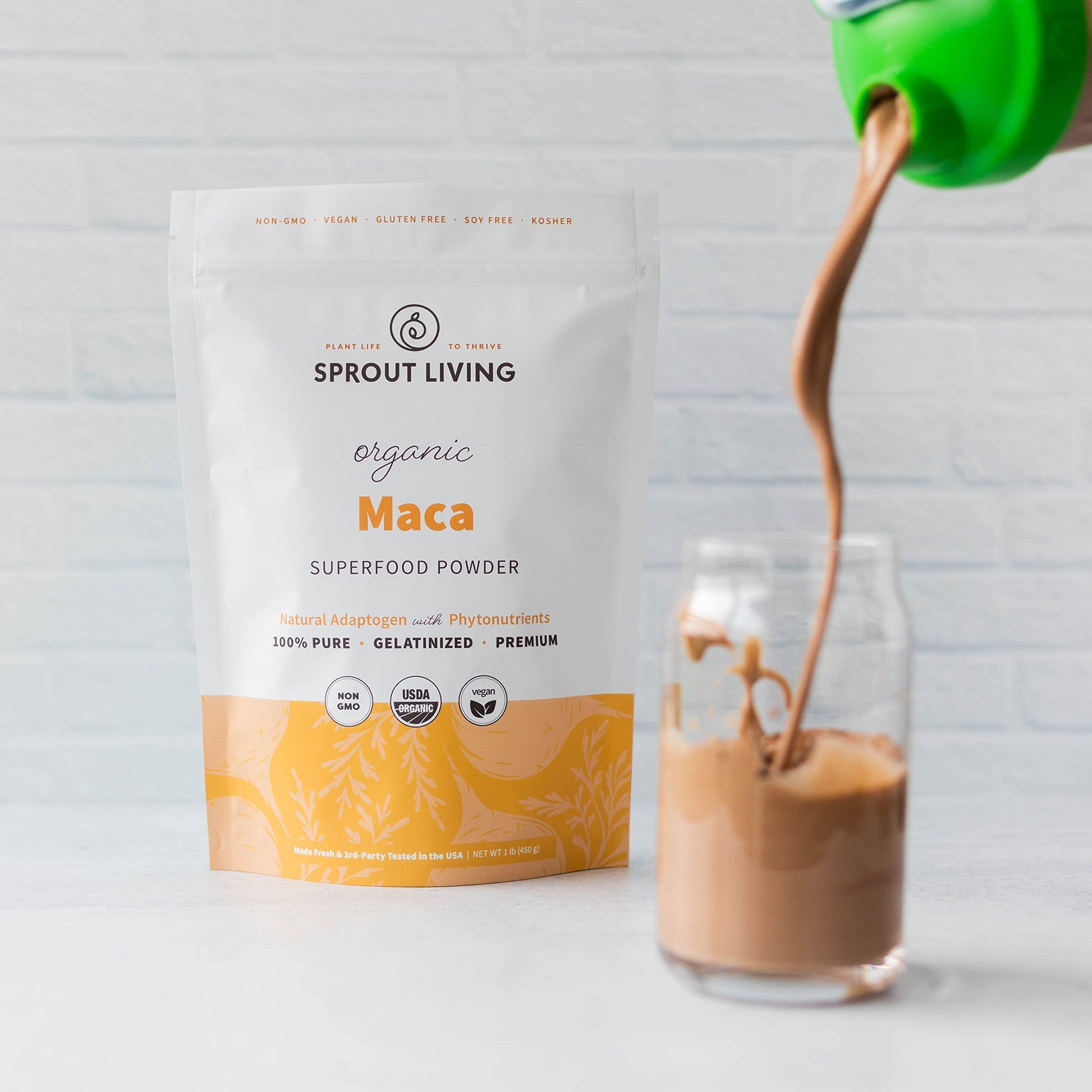 Sprout Living Organic Gelatinized Maca Root Powder, Superfood, Adaptogen, 1 lb Sprout Living uk supplements
