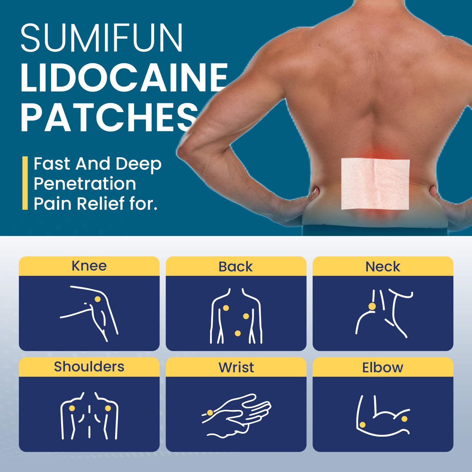Sumifun 4% Lidocaine Pain Relief Patches 30 Count Maximum Strength Numbing Gel Patch for Back Knee Neck Joint Ache Muscle Soreness Topical Analgesic Sumifun uk supplements