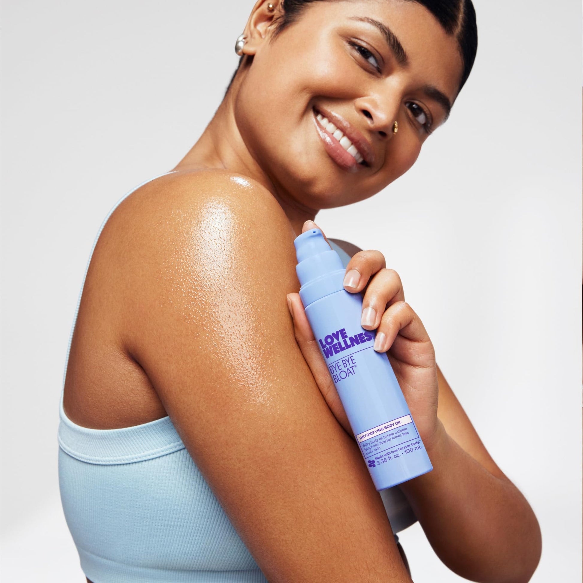 Love Wellness Bye Bye Bloat Detoxifying Body Oil | Lymphatic Drainage Oil to Hydrate, Depuff & Awaken Skin | Reduce Swelling Massage Oil for Women with Peppermint, Grapefruit & Rosemary Oil |100 mL Love Wellness uk supplements