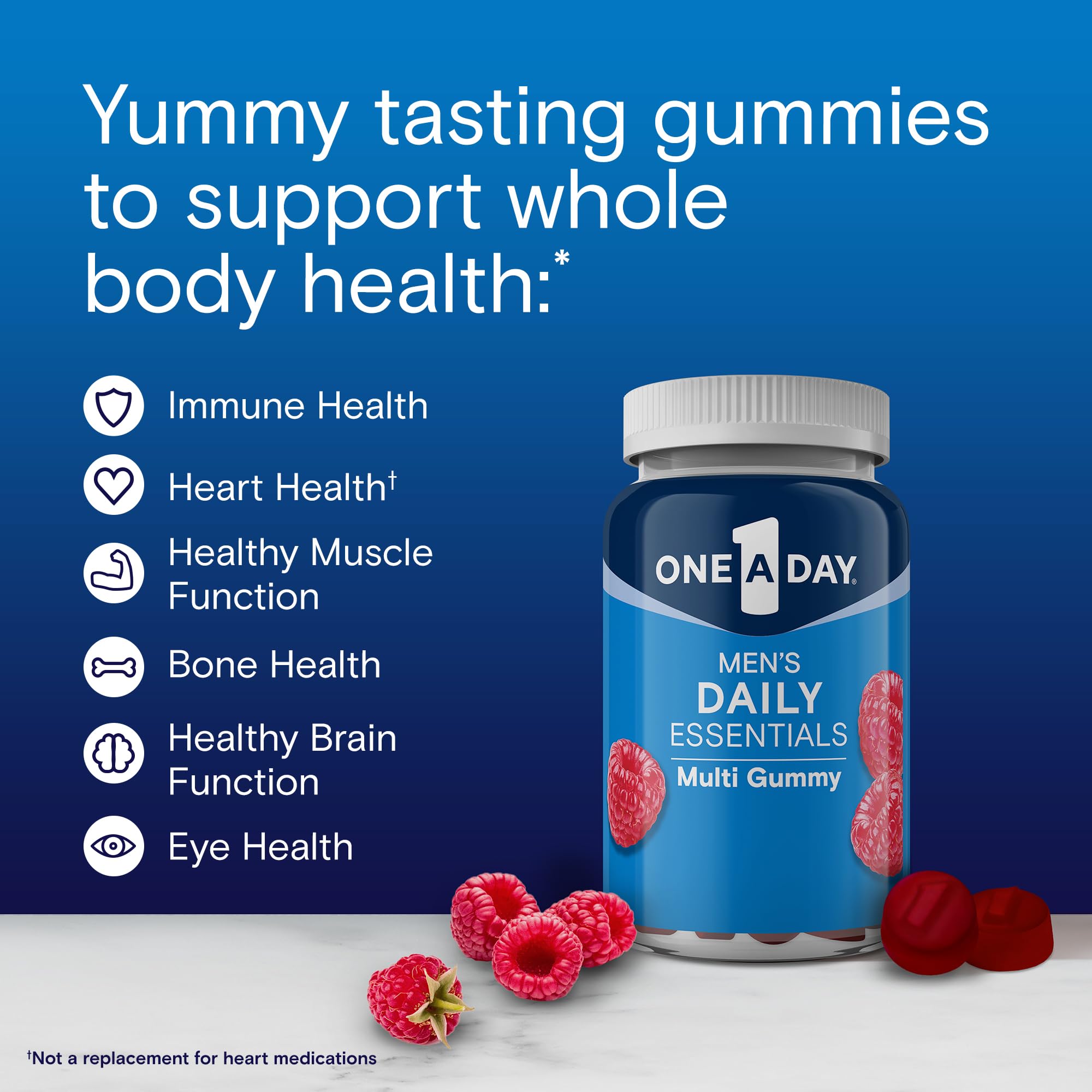 One A Day Men’s Daily Essentials Multivitamin Gummies, Multivitamin for Men, Bone Health, Zinc, Raspberry Natural Flavor, 120 Gummies ONE A DAY uk supplements