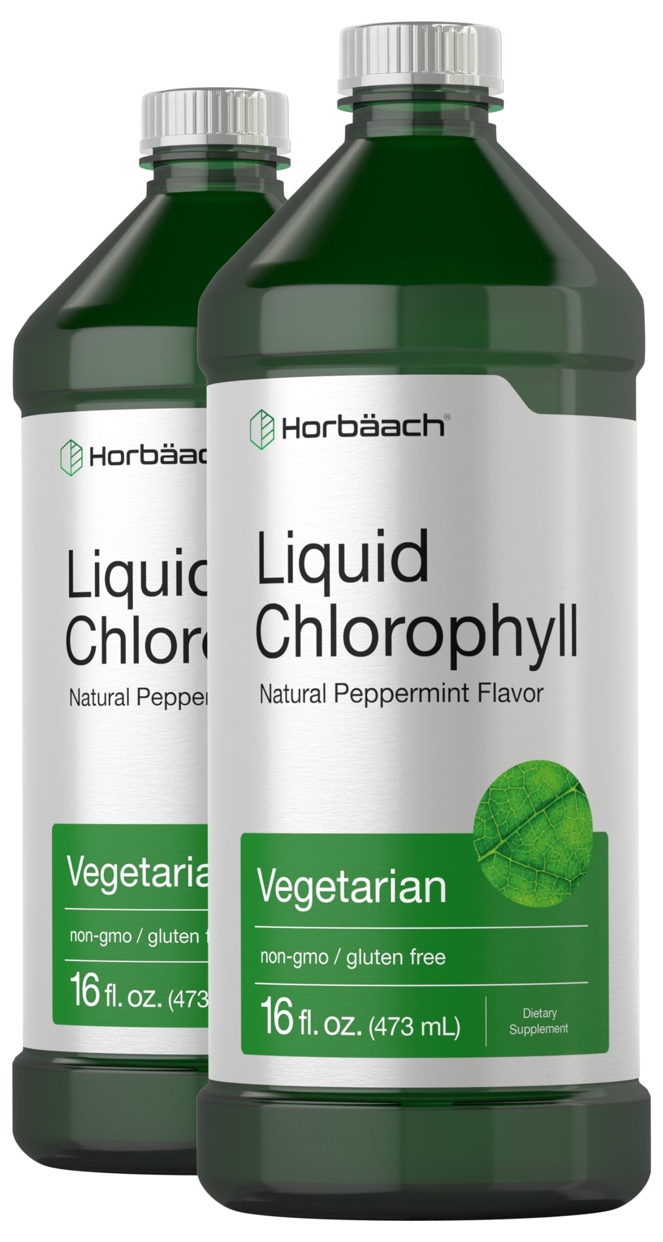 Chlorophyll Liquid Drops 100mg | 32 oz (2 x 16 oz Bottles) | Natural Peppermint Flavor Horbäach uk supplements