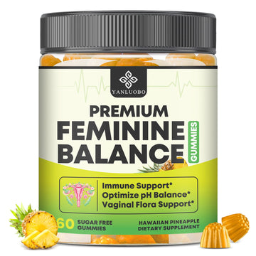 YANLUOBO Feminine Balance Probiotic Gummies - Women's Vaginal Health Support | PH Balance & Odor, Flora, Immune Support | Probiotics for Women, Vegan Pineapple Flavor, 60 Count YANLUOBO uk supplements