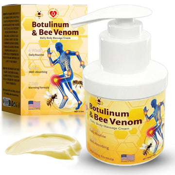 PPT.MHC Bee Venom Warming Cream with Pump - Massage Body Rub with Ginger, Peppermint & Black Pepper - Premium Bee Venom Lotion for Back, Legs & Feet - Everyday Non-Greasy 3.5oz Cream PPT.MHC uk supplements
