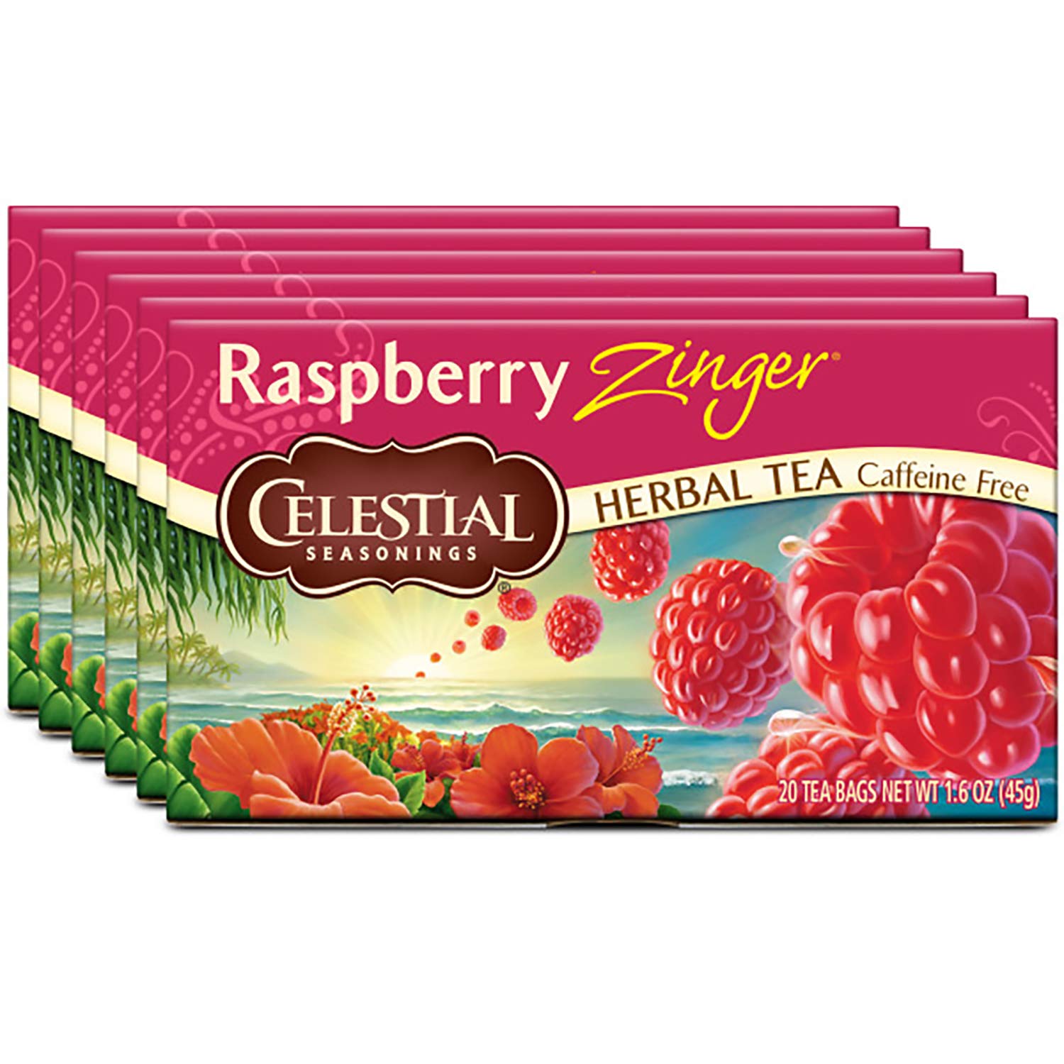 Celestial Seasonings Herbal Tea, Raspberry Zinger, 20 Count (Pack of 6) Celestial Seasonings uk supplements