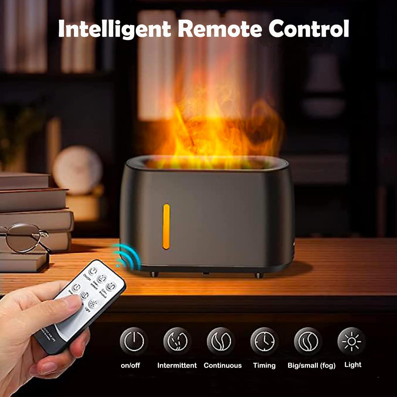 Flame Diffuser Humidifier 240ML for Essential Oils, Smart Timing with 7 Changeable Colors, Dual Mist AOSUMWITHU uk supplements