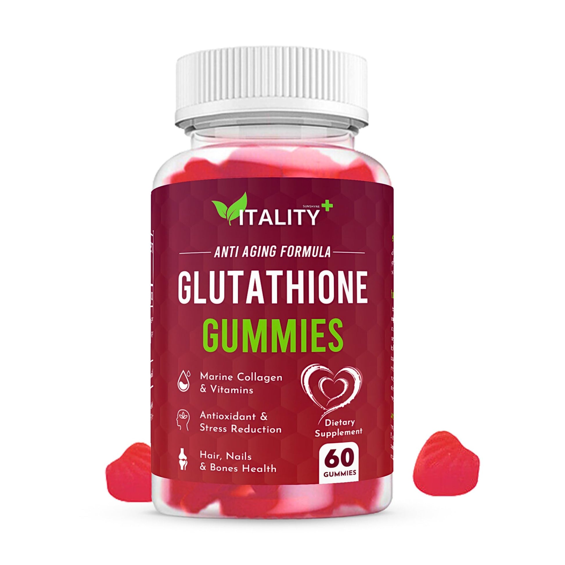 2 Pack Glutathione Gummies | with Marine Collagen | 1050mg per Serving | Antioxidant Support Sunshyne uk supplements