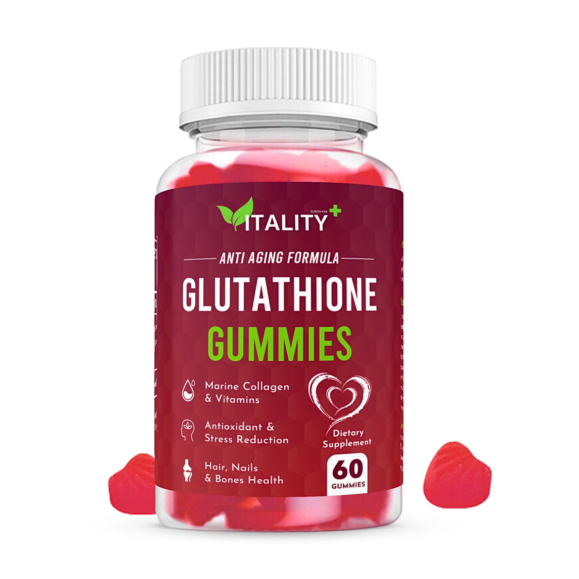 2 Pack Glutathione Gummies | with Marine Collagen | 1050mg per Serving | Antioxidant Support Sunshyne uk supplements