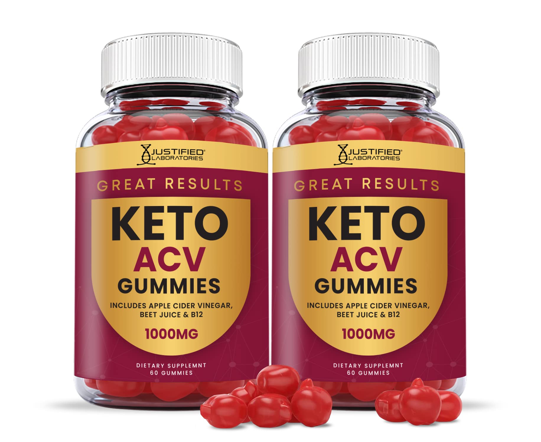 Justified Laboratories (2 Pack) Great Results Keto ACV Gummies 1000MG Justified Laboratories uk supplements