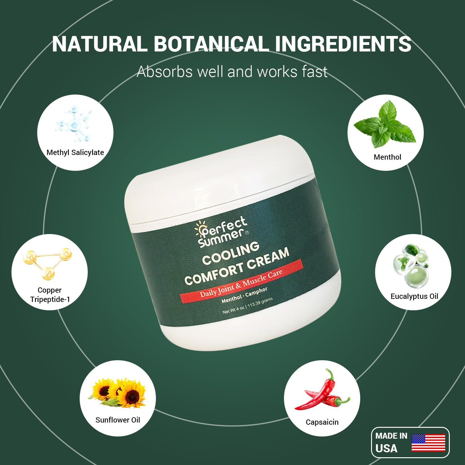 Perfect Summer Cooling Comfort Cream – Muscle Rub & Joint Care – Cooling Relief for Back, Neck, Shoulders & Knees – Non-Greasy, Fast-Absorbing Topical Cream, 4 oz Generic uk supplements
