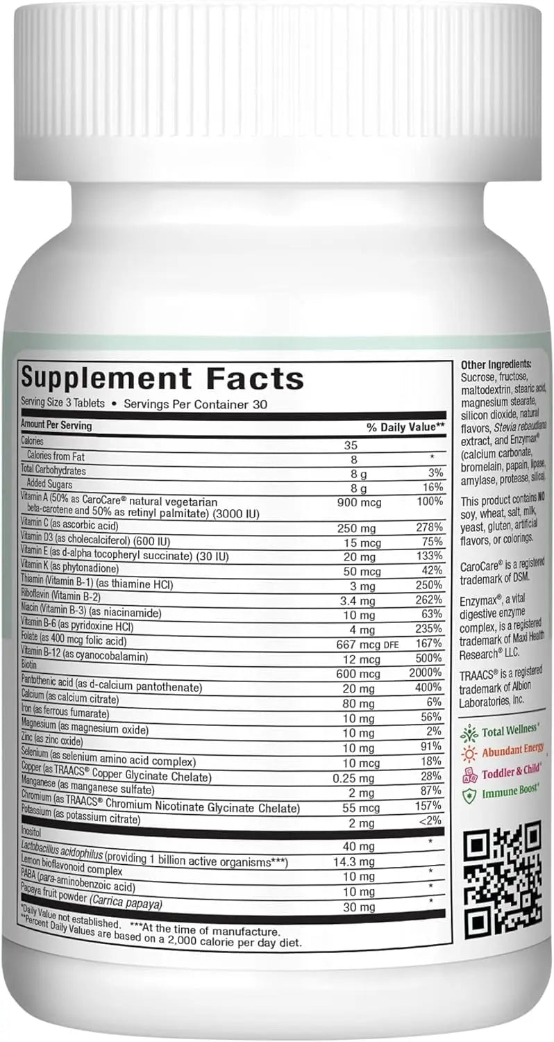 Maxi Health Chewable Multivitamin for Kids, Teens and Adults - Cherry Chewable Vitamins for Adults & Children Maxi Health uk supplements
