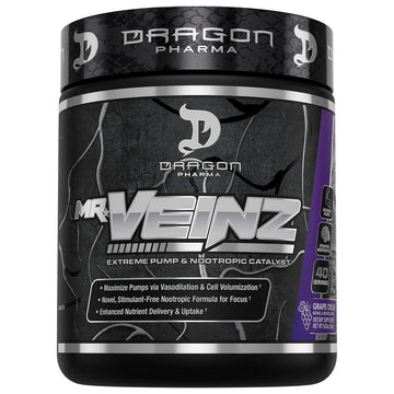 DRAGON PHARMA Mr. Veinz Stim Free Pre-Workout, Extreme Pump & Nootropic Catalyst DRAGON PHARMA uk supplements