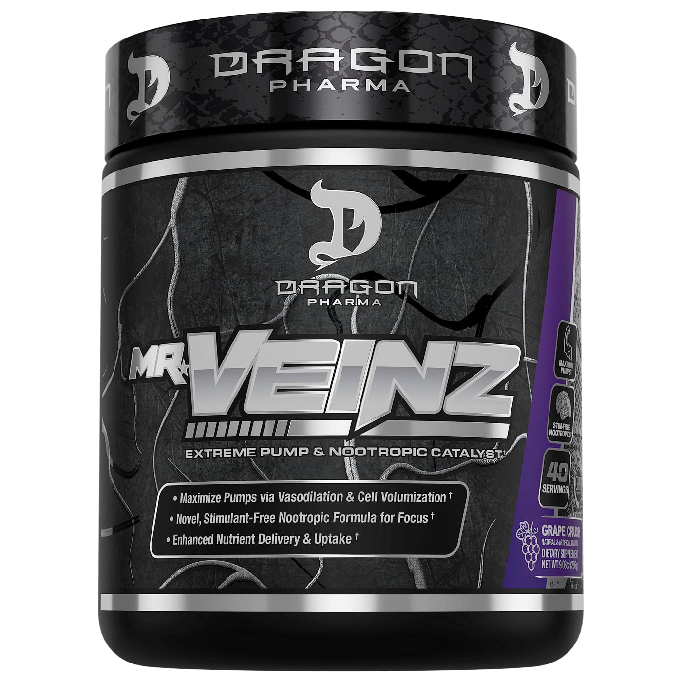 DRAGON PHARMA Mr. Veinz Stim Free Pre-Workout, Extreme Pump & Nootropic Catalyst DRAGON PHARMA uk supplements